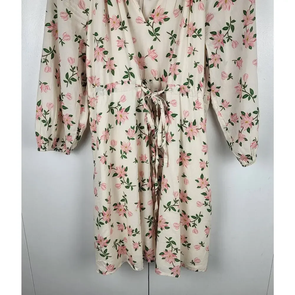 Draper James Kellie Babydoll in Floral Magnolia Dress w/ Billowing Sleeves | L - Picture 5 of 15
